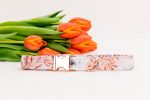 White Poppies Dog Collar w  Rose Gold Buckle Online Sale