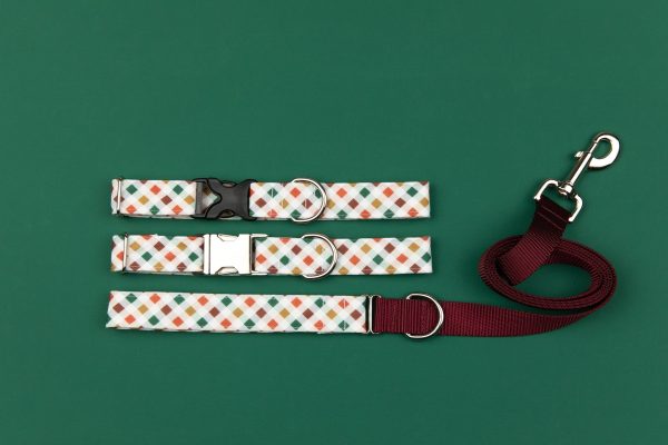 Walk In the Bark Red, Green, Gold Plaid Collar on Sale