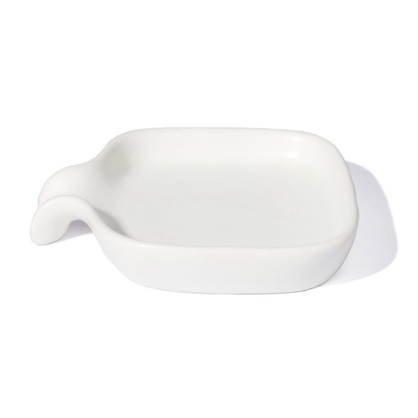 White Drip Ceramic Dish Online now