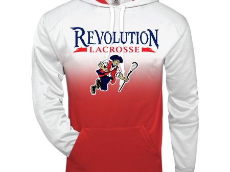 Revolution Lax Ombre Hooded Sweatshirt 2403 - RED OR NAVY Hot on Sale