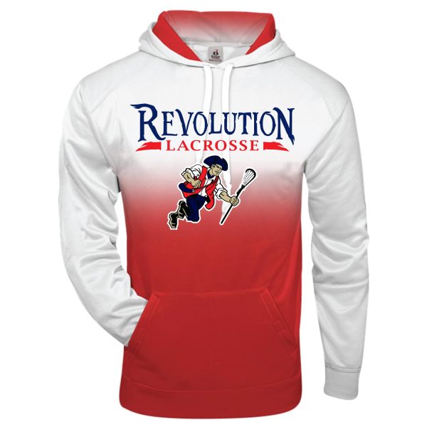 Revolution Lax Ombre Hooded Sweatshirt 2403 - RED OR NAVY Hot on Sale