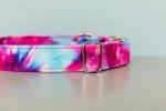 Fuchsia Tie Dye Dog Collar w  Silver Buckle Online