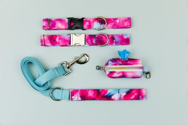 Fuchsia Tie Dye Dog Collar w  Silver Buckle Online