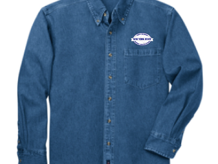 NYSHS Rodeo Association Denim Long Sleeve Button Up Shirt S100 Unisex Online Hot Sale