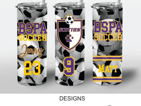 Ballston Spa Soccer - 20oz. Stainless Tumbler - Soccer Ball Print Cheap