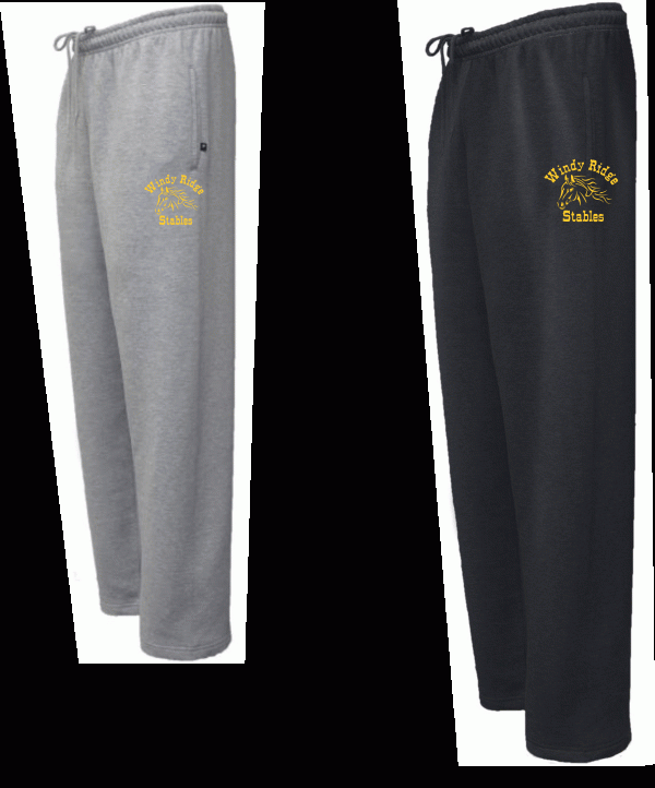 Windy Ridge Stables - Pocketed Open Bottom Sweatpants Hot on Sale