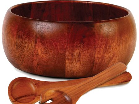 Gibson Home Laroda 3-Piece Salad Bowl Set, Brown Wood Hot on Sale