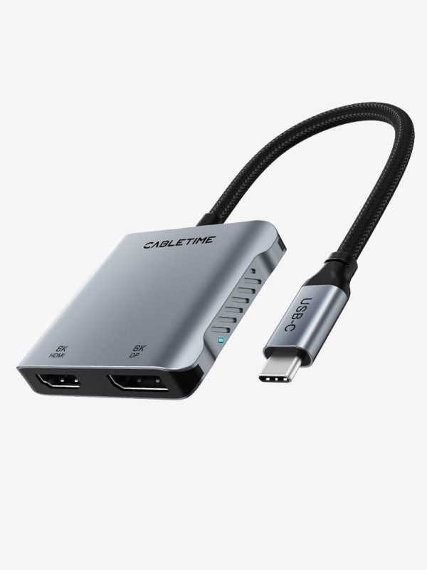 8K USB C To HDMI DP Adapter Dual 4K Discount