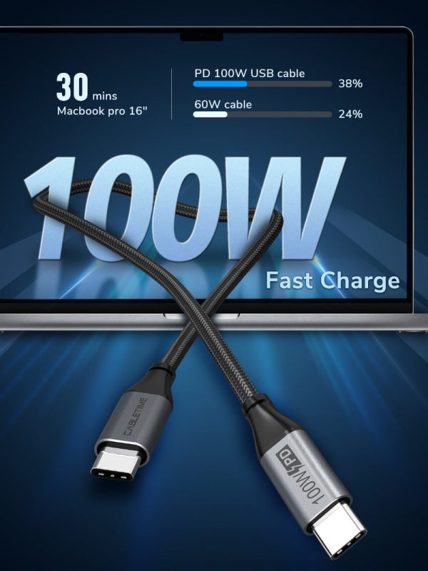 100W USB Type-C to USB Type-C 2.0 Charger Cable Online