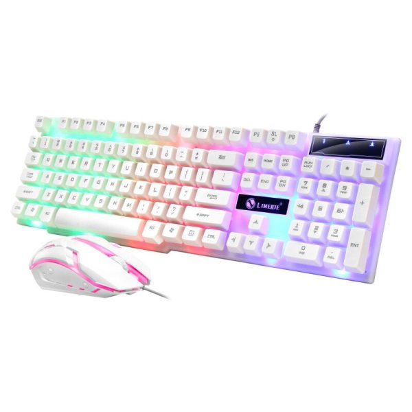 USB Wired Gaming Keyboard Mouse Combos PC Rainbow Colorful LED Backlit Gaming Mouse and Keyboard Set Kit for Home Office Gamer Online now