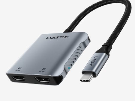 4K 60Hz MST USB C to Dual HDMI Hub For Sale