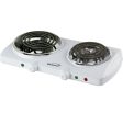 Brentwood Electric 1500W Double Burner Spiral White For Discount