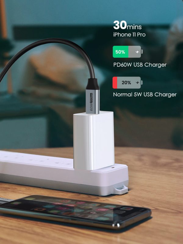 USB C to USB C 60w Cable 3A Fast Charging Online Sale