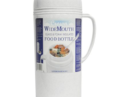 Brentwood 1.0L Wide Mouth Mouth Glass Vacuum Foam Insulated Food Thermos on Sale