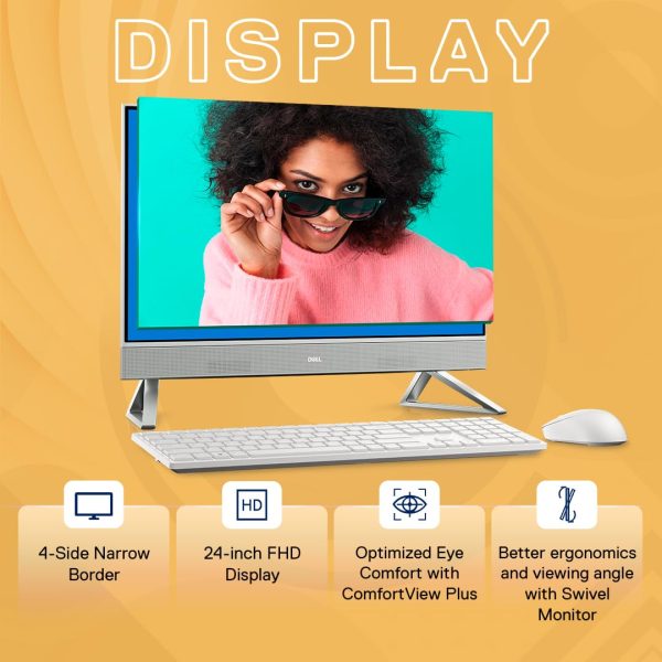 DELL AIO 5420 ID54200YG9G001ORW3 I5-1335U 8GB   512GB SSD WIN11H + MSO 2021 23.8  FHD WHITE 3 YEARS DESKTOP Discount