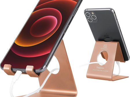 Cell Phone Stand Desk Phone Holder, Cradle, Dock, Compatible with All 4-8Inch Phones, Office Kitchen Traveling Accessories T1 Rose Gold For Cheap