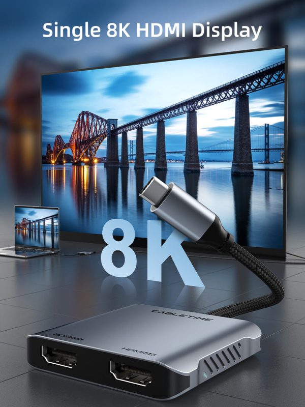 4 IN 1 8K USB C to Dual HDMI Adapter Dual 4K Sale