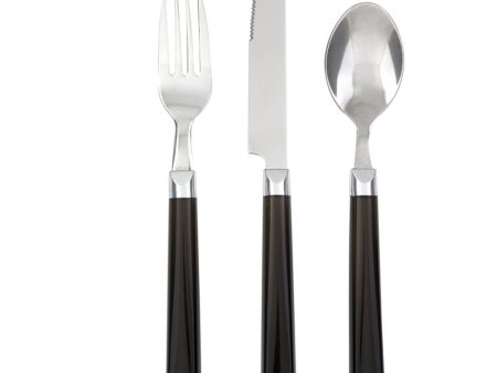 Gibson Home Palmdale12 Piece Stainless Steel Flatware Set with Black Handles Hot on Sale