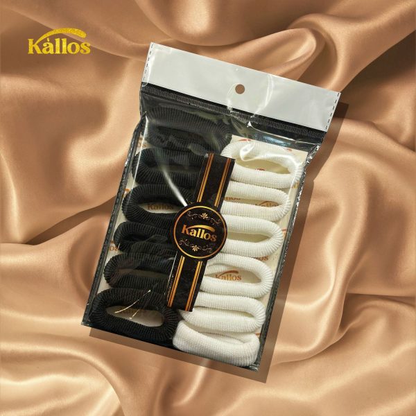 Kàllos Large Black and White Hair Ties for Girls and Women (12 pack) Fashion