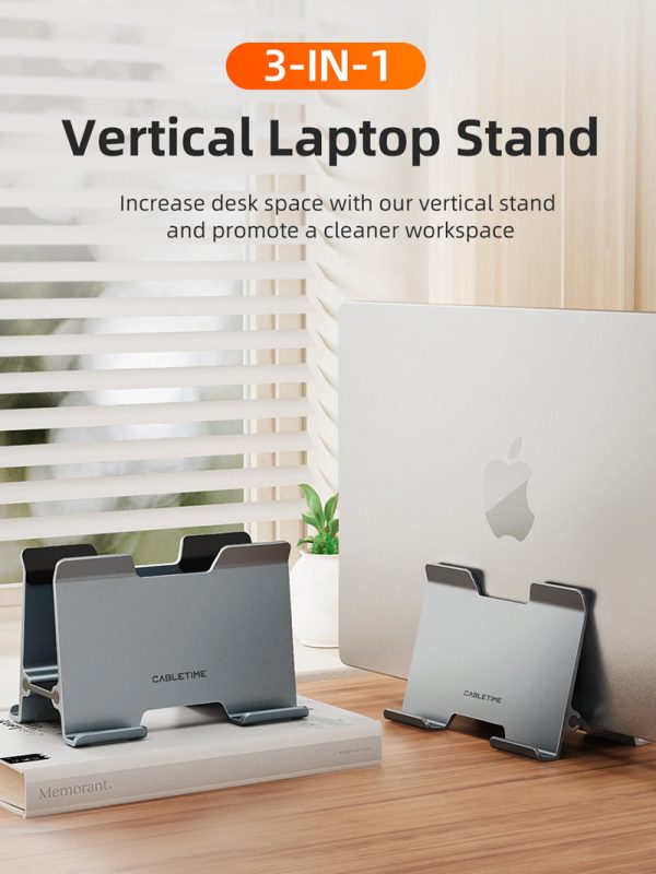 Aluminium Vertical Gravity Laptop Stand For MacBook Pro on Sale