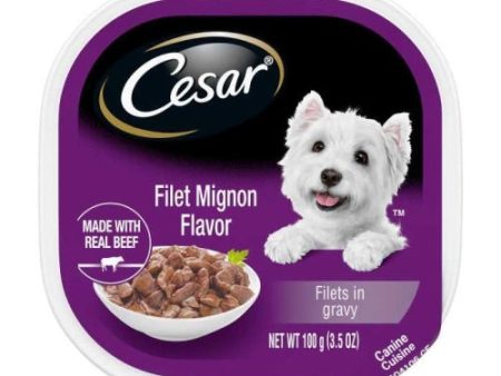 Cesar Gourmet Filets Filet Mignon Flavor 3.5 Oz (Case of 24) by Pedigree For Discount