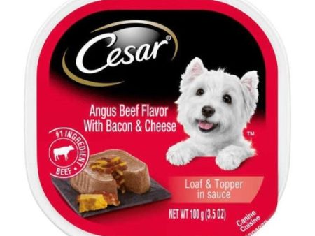 Cesar Savory Angus Beef With Cheese & Bacon 3.5 Oz (Case of 24) by Pedigree For Discount