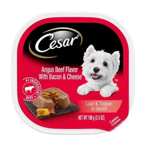 Cesar Savory Angus Beef With Cheese & Bacon 3.5 Oz (Case of 24) by Pedigree For Discount