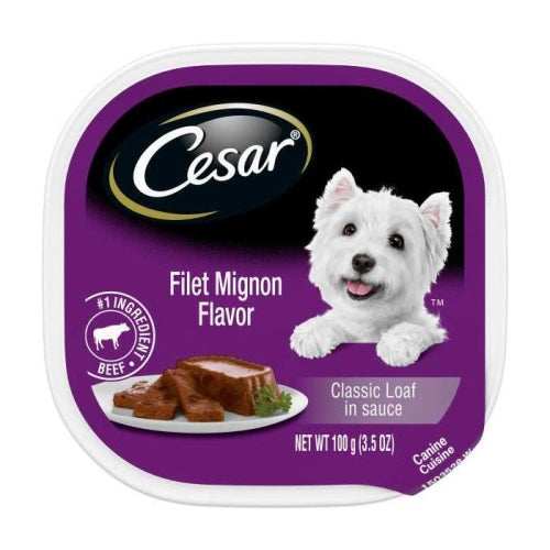 Cesar Filet Mignon Flavor In Sauce 3.5 Oz (Case of 24) by Pedigree Supply