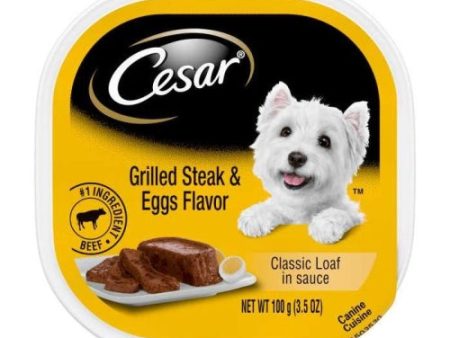 Cesar Sunrise Grilled Steak & Eggs Flavor 3.5 Oz (Case of 24) by Pedigree For Cheap