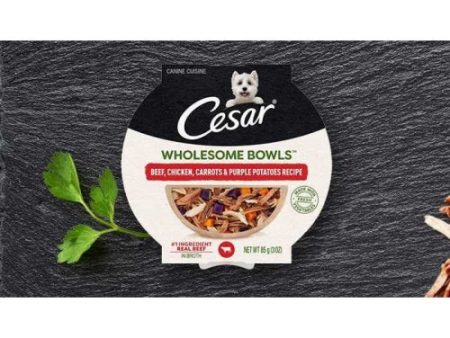 Cesar Wholesome Bowls Beef, Chicken, Purple Potatoes & Carrots 3 Oz (Case of 10) by Pedigree Online